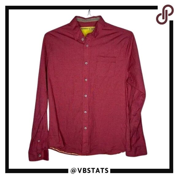 Descendent of Thieves by Dres Ladro Large Cherry Red Long Sleeve Shirt - Picture 1 of 6